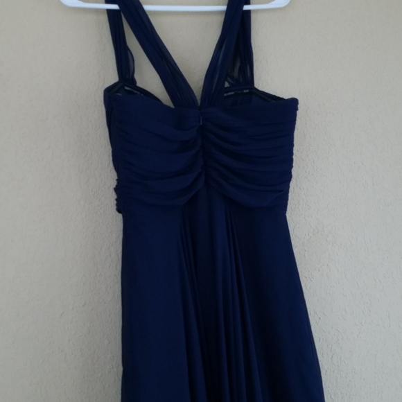 Dessy Collection Vivian Diamond Navy Formal Gown - Picture 2 of 7